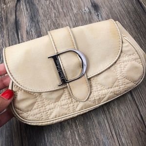 Christian DIOR Cream Makeup Purse Bag